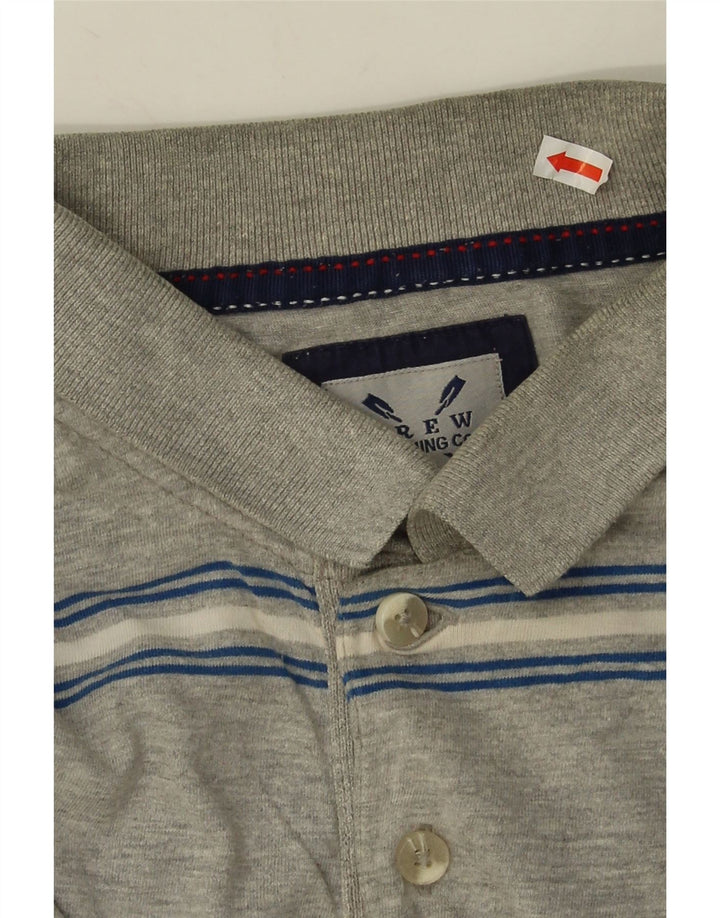 Besætningsbeklædning Herre poloshirt mellemgrå stribet bomuld