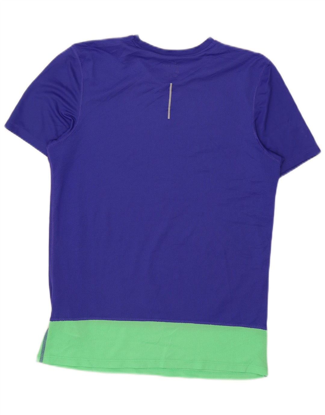 Nike Dame Dri Fit T-Shirt Top UK 14 Medium Blue Colourblock Polyester