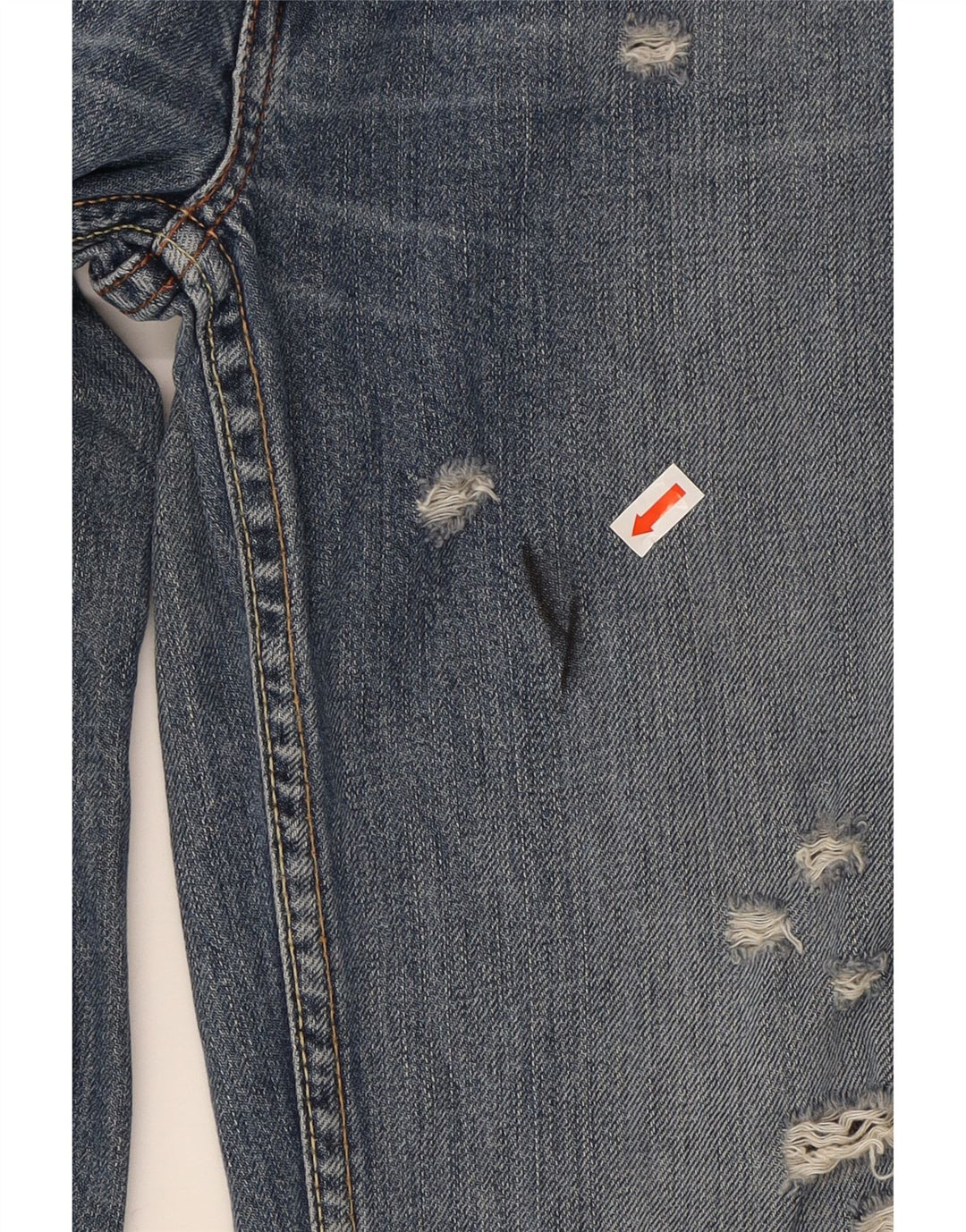 LEVI'S Womens Distressed Straight Jeans W29 L34 Blue Cotton Vintage Levi's and Second-Hand Levi's from Messina Hembry 