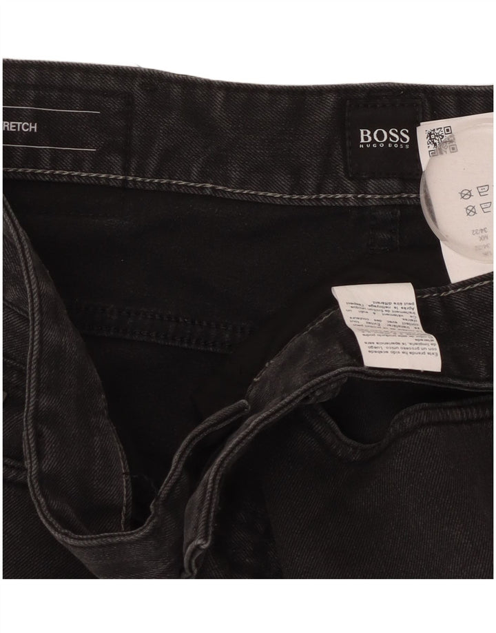 HUGO BOSS Dame Delaware Slim Jeans W34 L32 Sort Bomuld