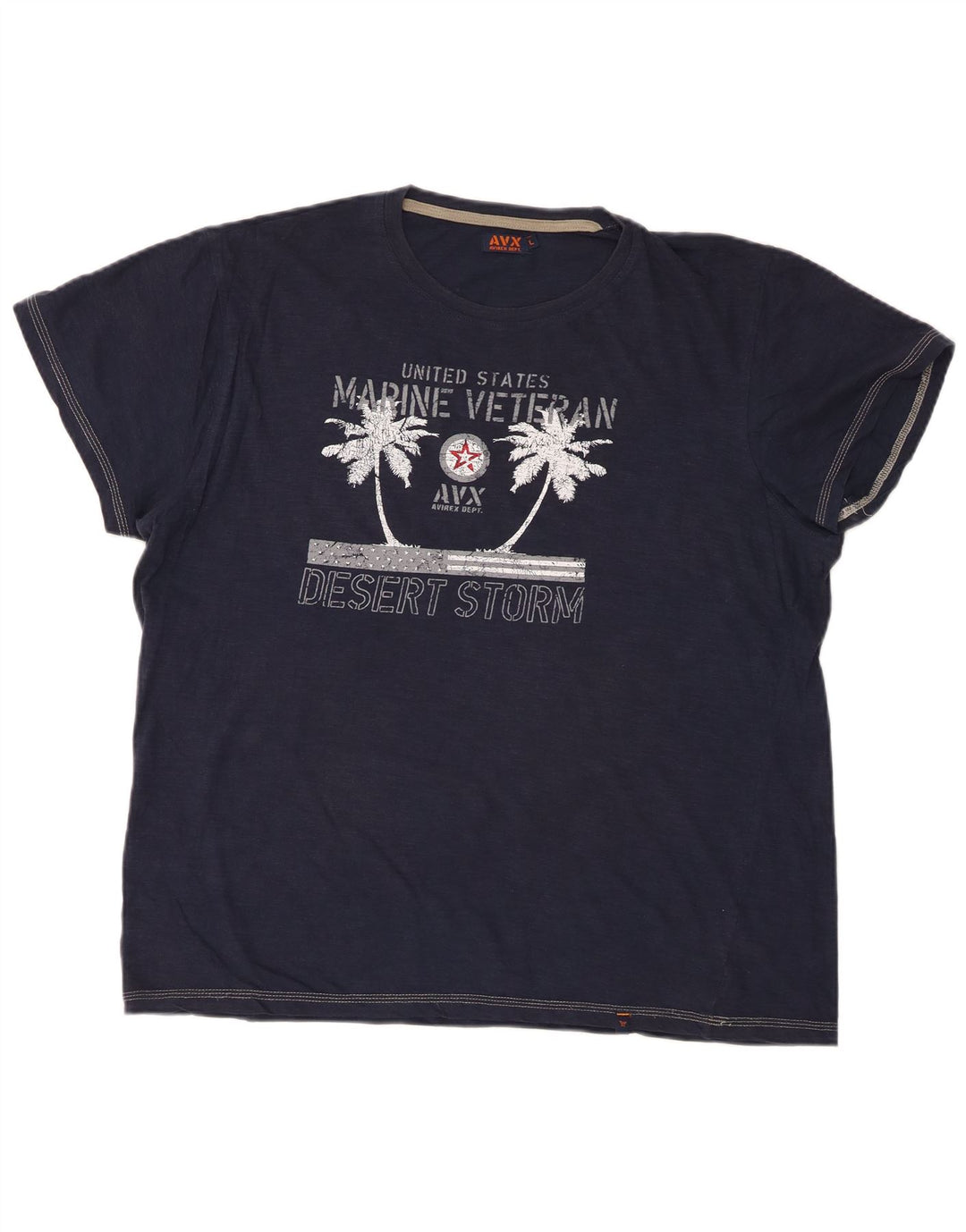 Avirex Herre Grafisk T-Shirt Top Stor Marineblå