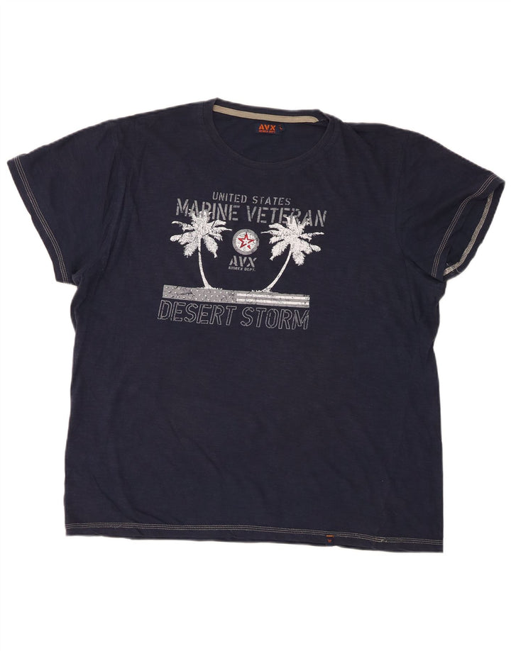 Avirex Herre Grafisk T-Shirt Top Stor Marineblå