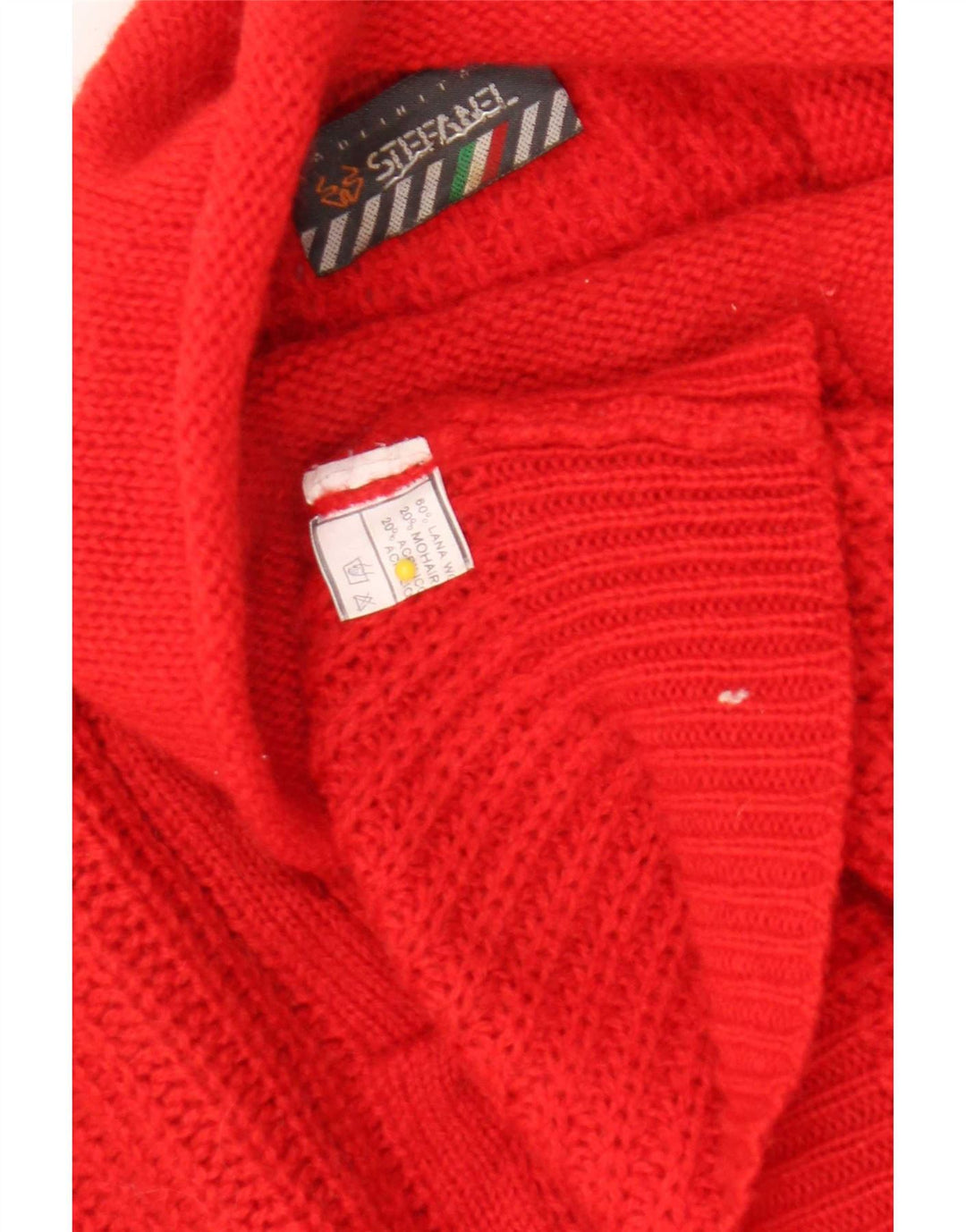 Stefanel Dame Rullehals Sweater UK 18 XL Rød Uld