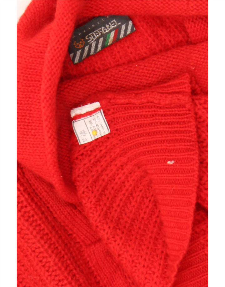 Stefanel Dame Rullehals Sweater UK 18 XL Rød Uld