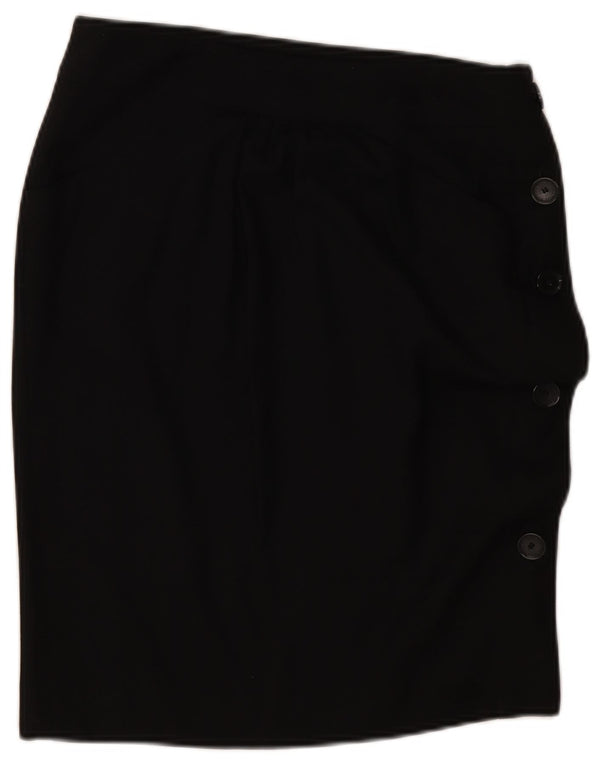 Patrizia Pepe Dame Pencil Skirt IT 42 Medium W30 Black Virgin Wool