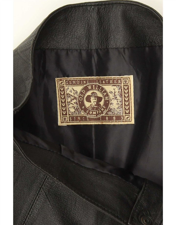 Vintage dame mini læder nederdel W25 XS sort læder