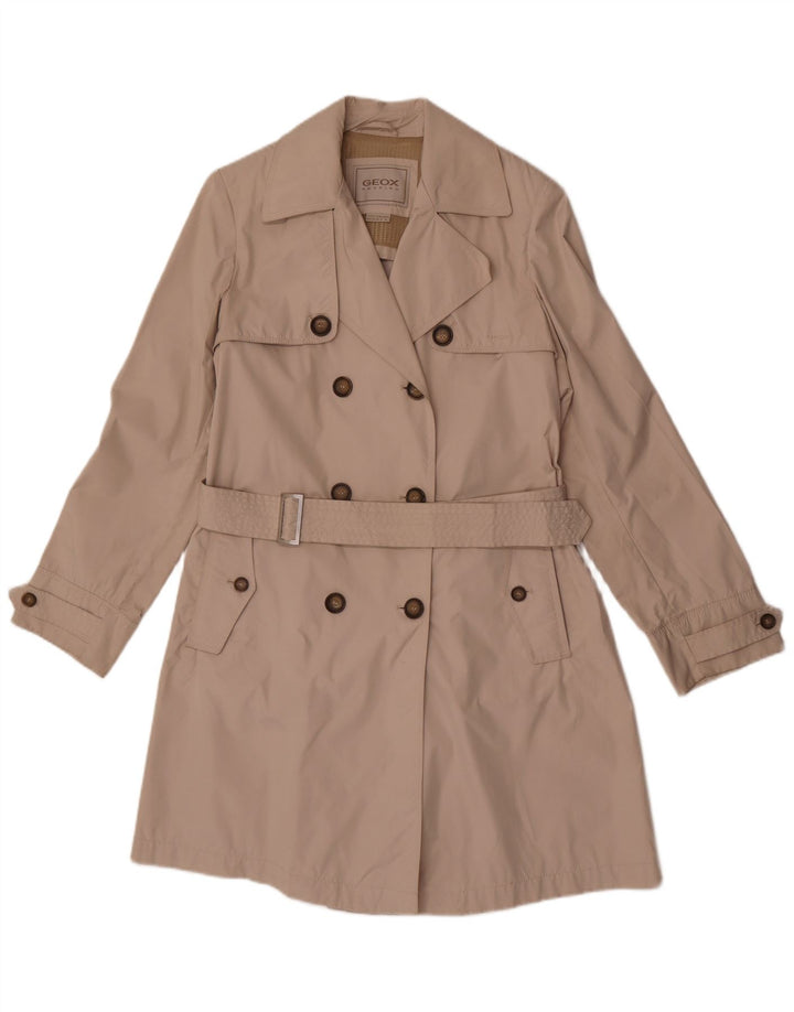 Geox Womens Respira Dobbeltradet Trench Coat UK 8 Small Beige Polyester