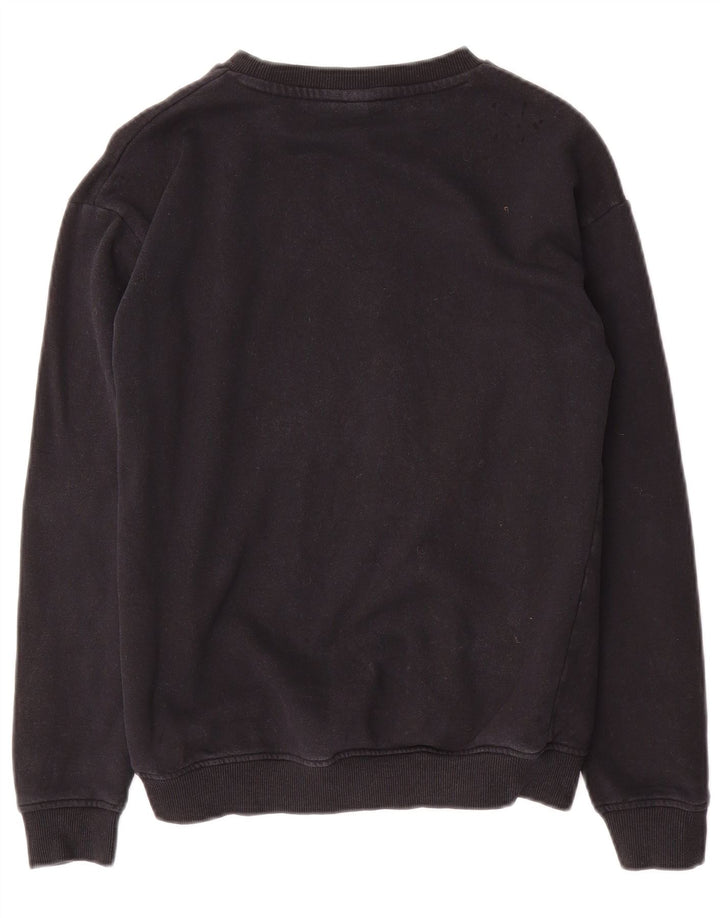 ELLESSE Womens Graphic Sweatshirt Jumper UK 8 Small Black Cotton