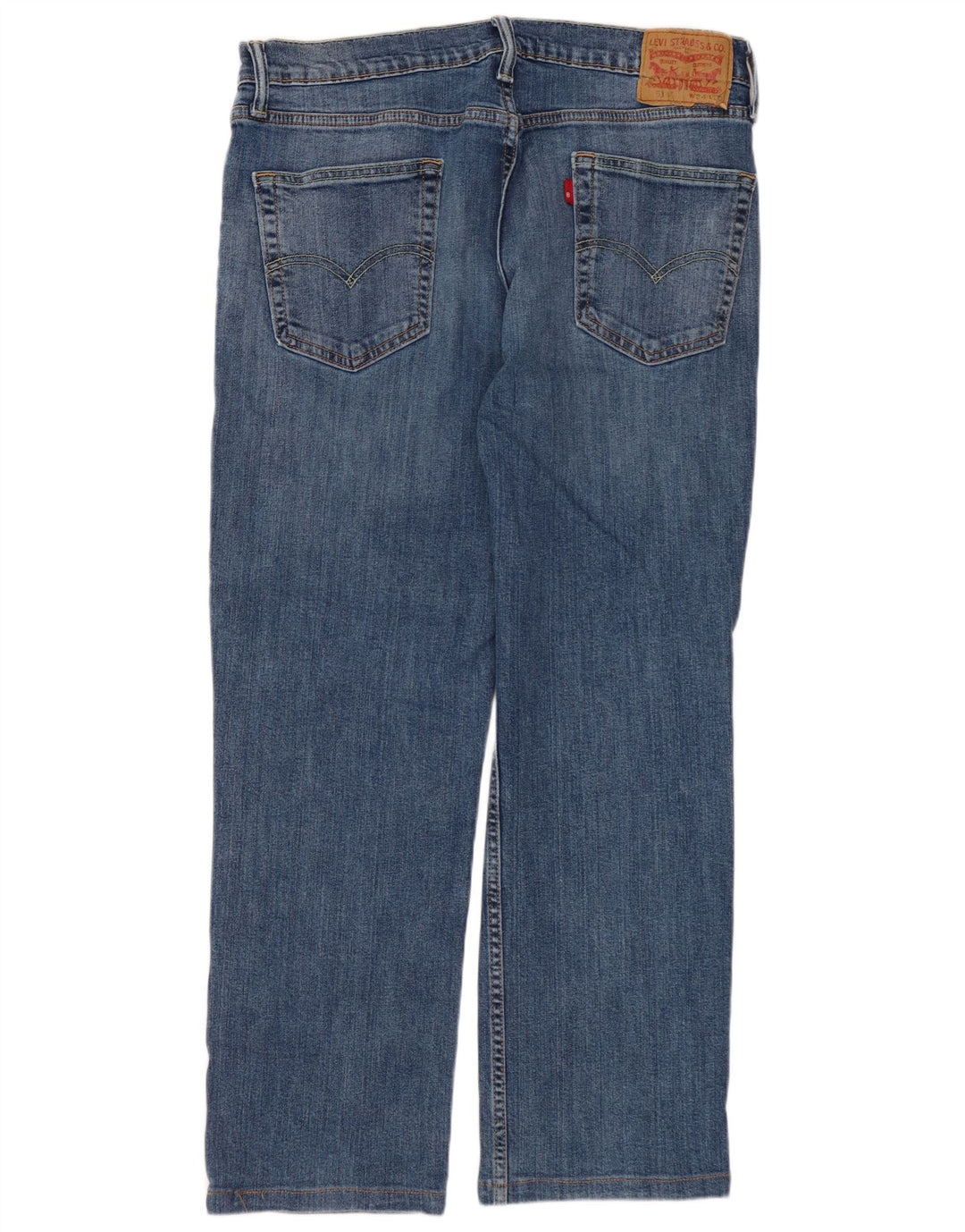 LEVI'S Herre 514 Distressed Straight Jeans W34 L27 Blå Bomuld