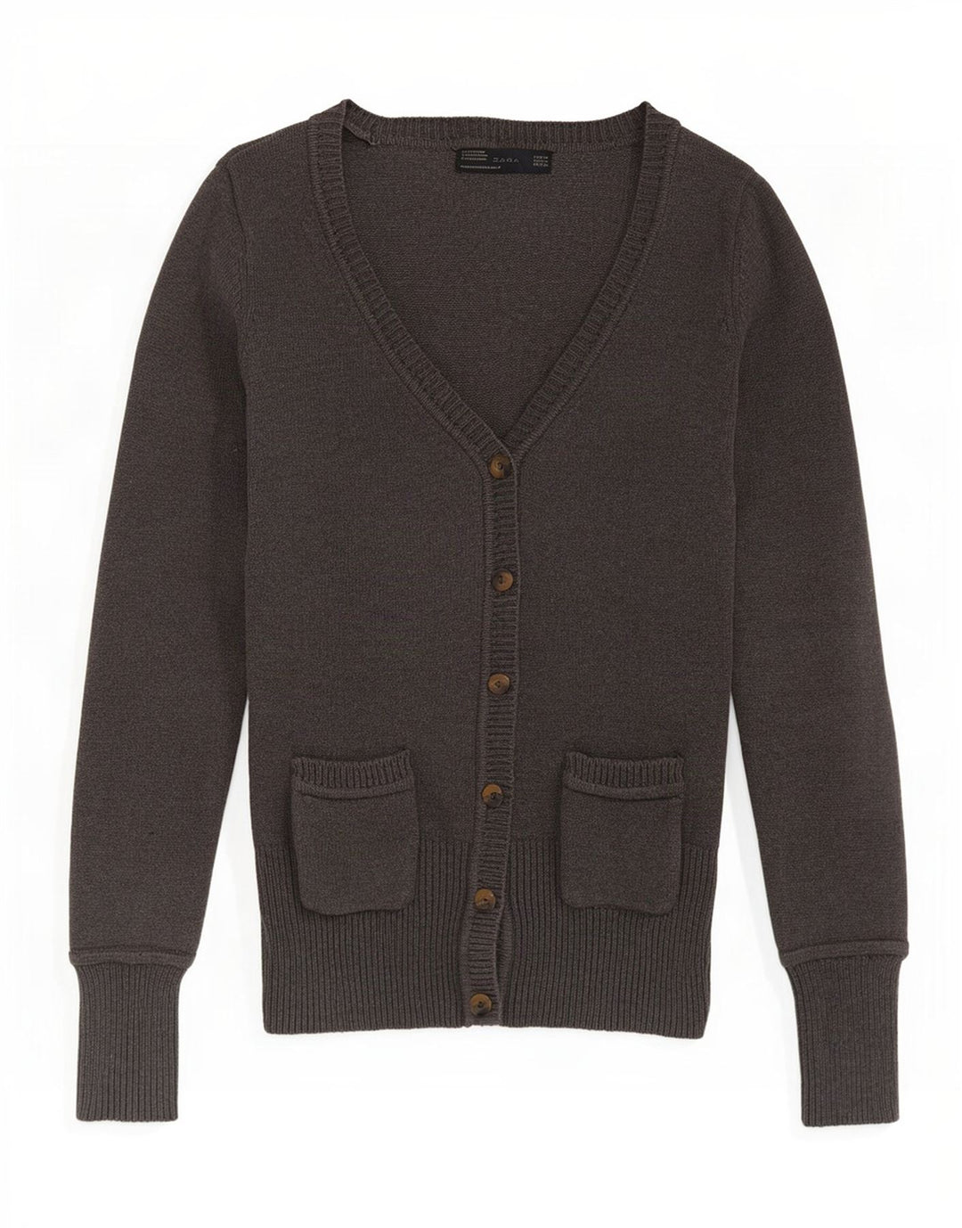 Zara Dame Cardigan Sweater UK 12 Medium Grey Bomuld
