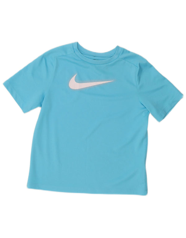 Nike drenge Dri Fit grafisk T-shirt top 12-13 år stor blå polyester