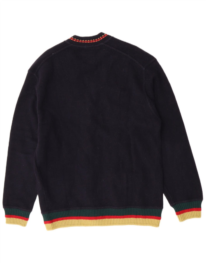 Gabriella Frattini Herre Cardigan Sweater Small Navy Blue Colourblock