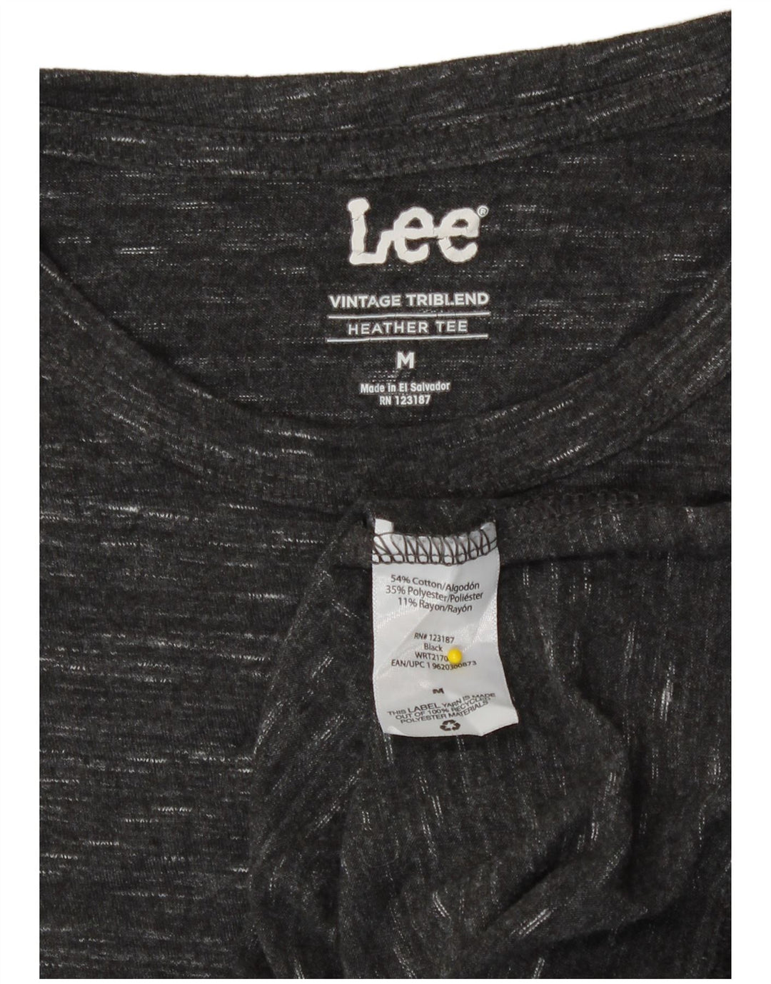 Lee Herre T-shirt Top Medium Grey Flecked Bomuld