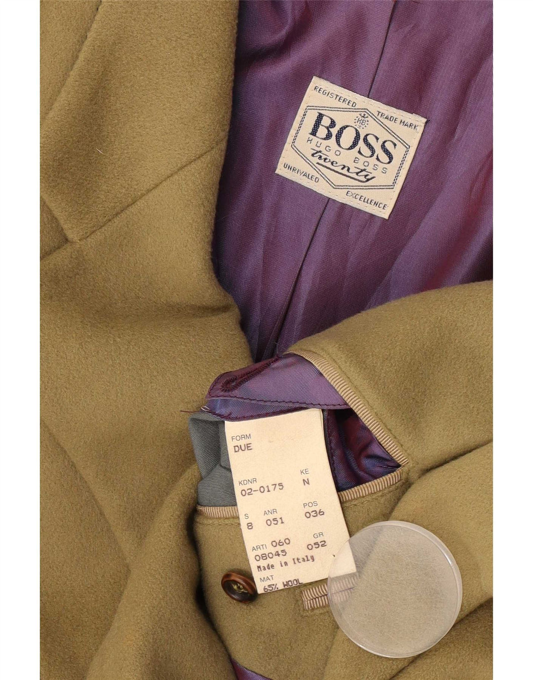 Hugo Boss Herre 2-knaps blazerjakke IT 52 XL Grøn Uld