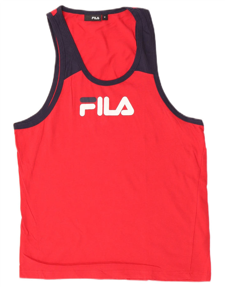 Fila Herre Grafisk Vest Top Medium Rød Colourblock Bomuld