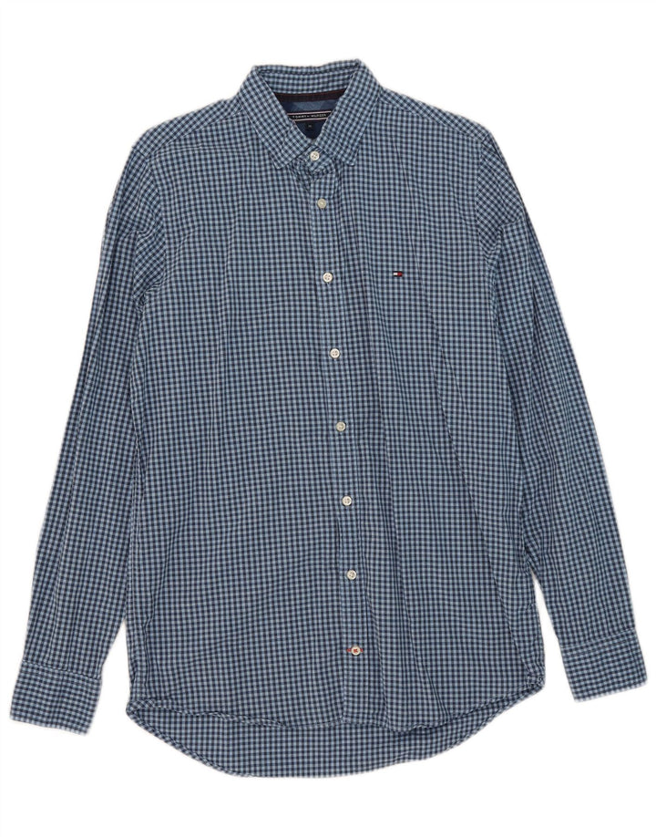 Tommy Hilfiger Herre Slim Fit skjorte Medium Blue Gingham Cotton