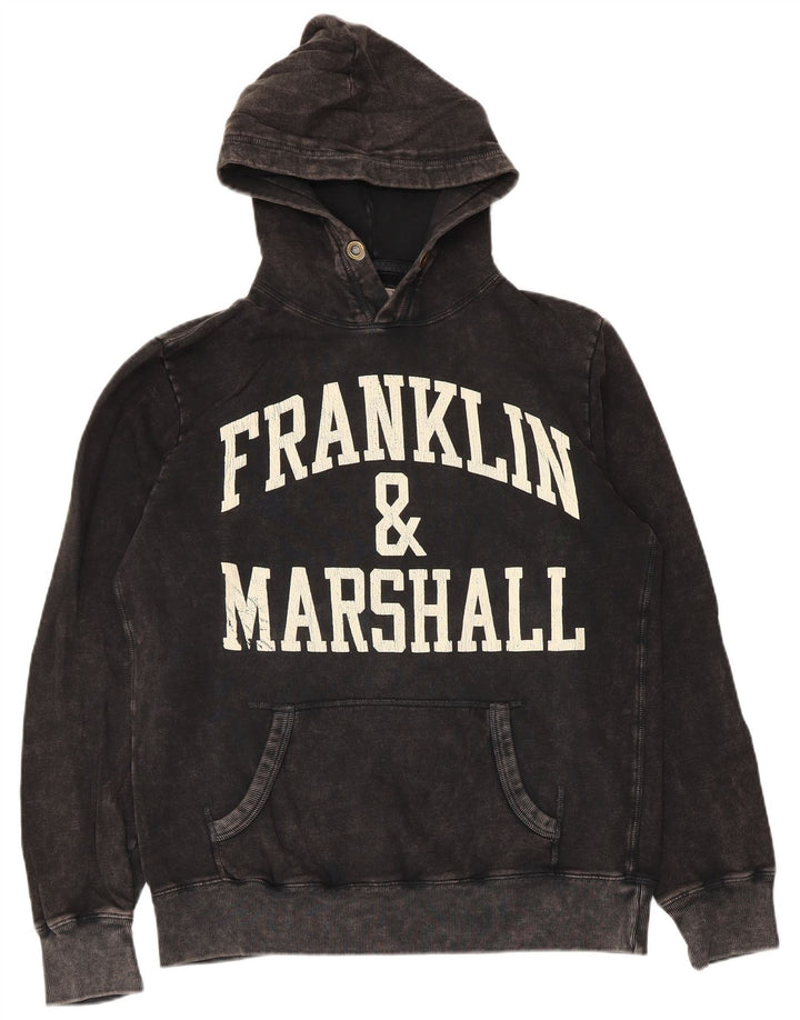 Franklin Marshall Herre grafisk hættetrøje Jumper Medium Sort Bomuld