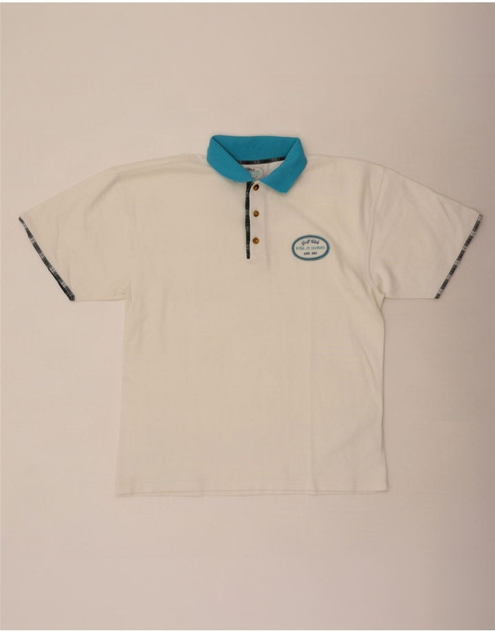 Great Bay Herre Rugby Polo Shirt Medium White Bomuld