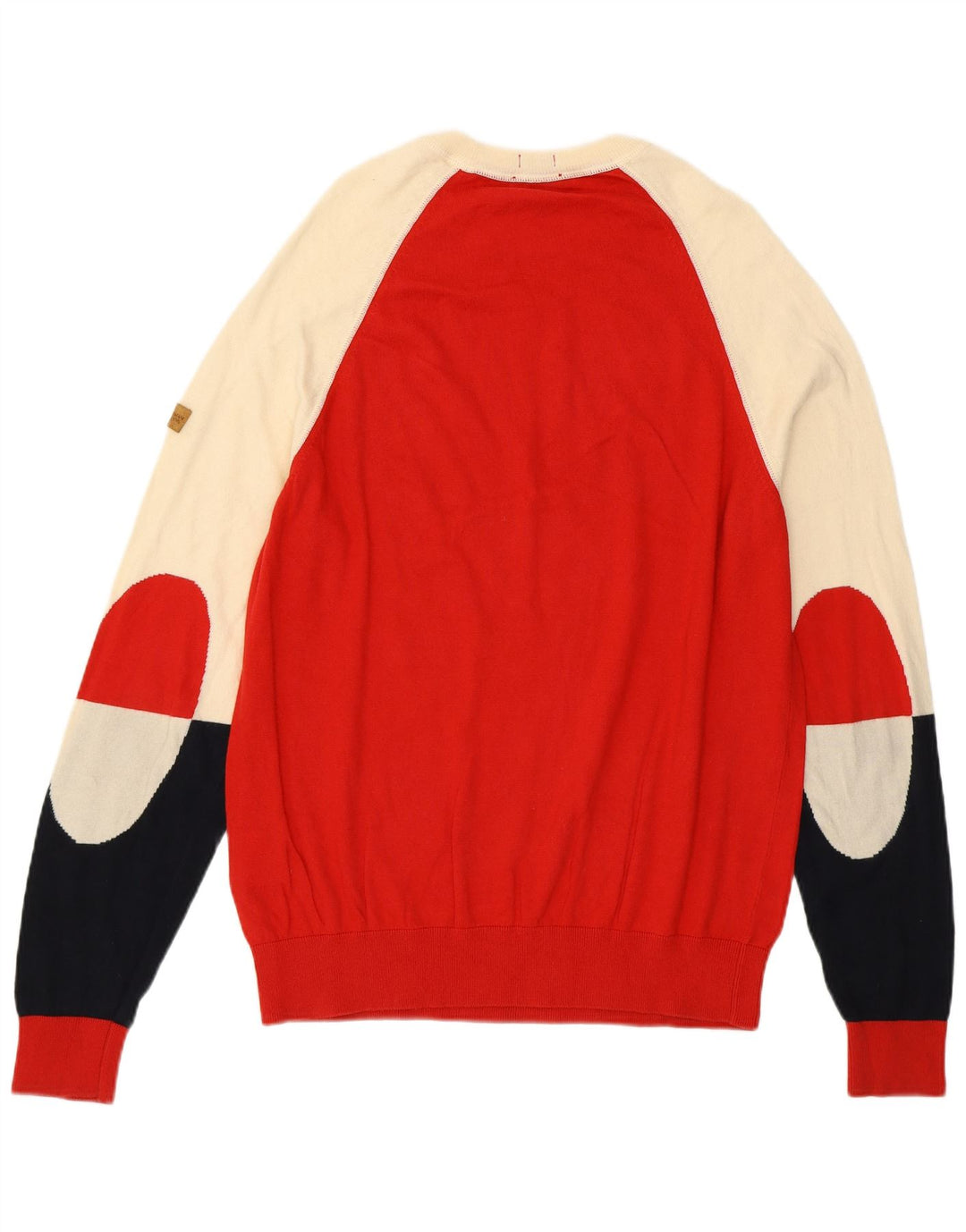 Armani Jeans Herre Boat Neck Jumper Sweater Medium Rød Colourblock