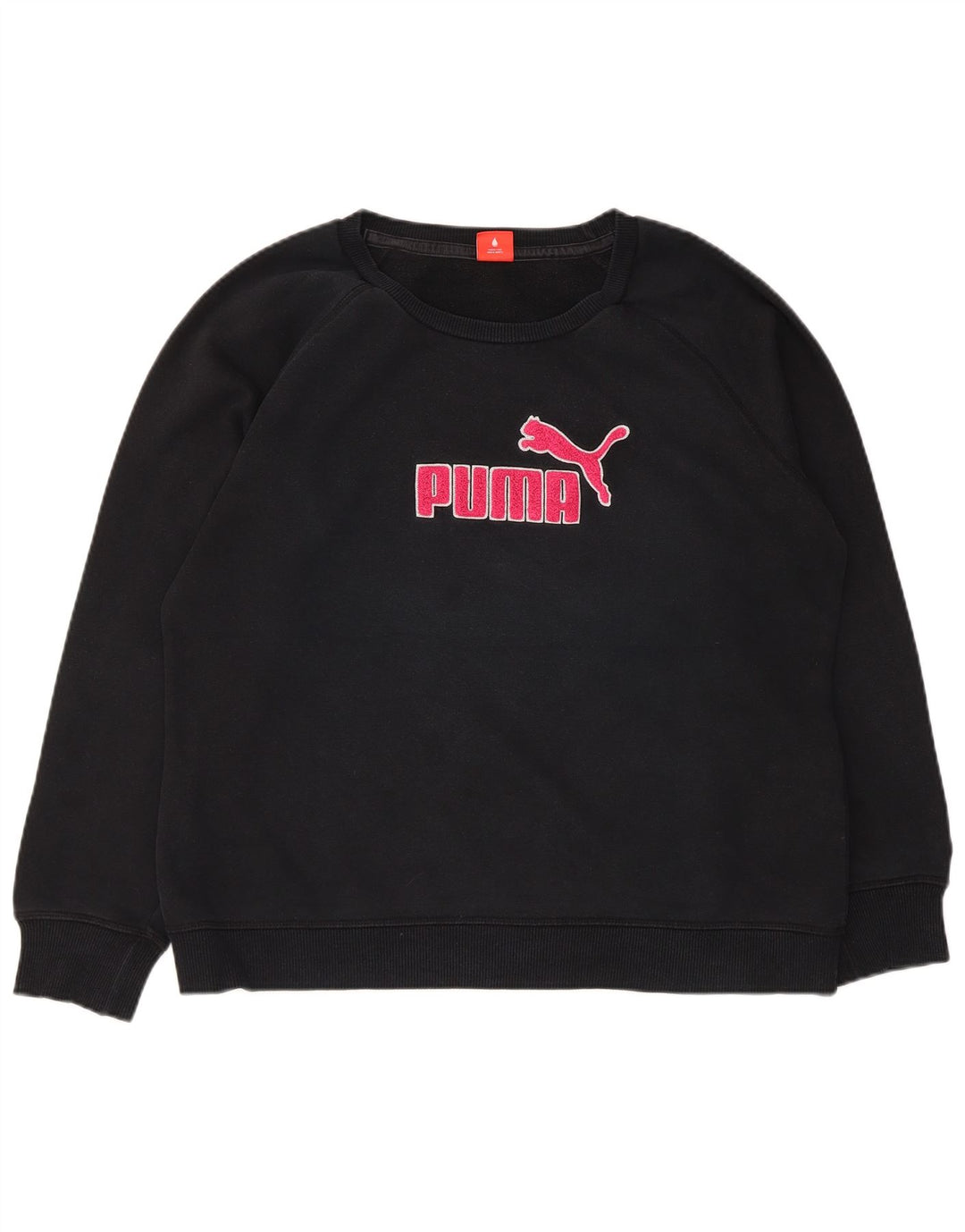 Puma Graphic Sweatshirt Jumper UK 16 Stor sort bomuld