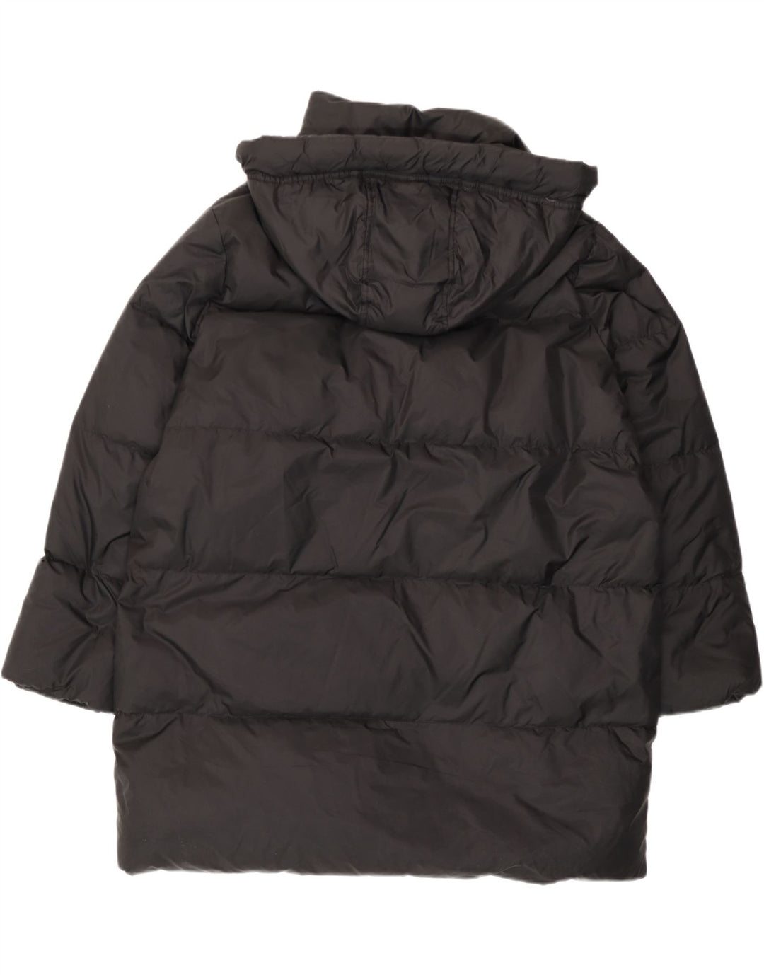 Zara Dame Oversized Hooded Polstret Frakke UK 10 Small Black Polyamide