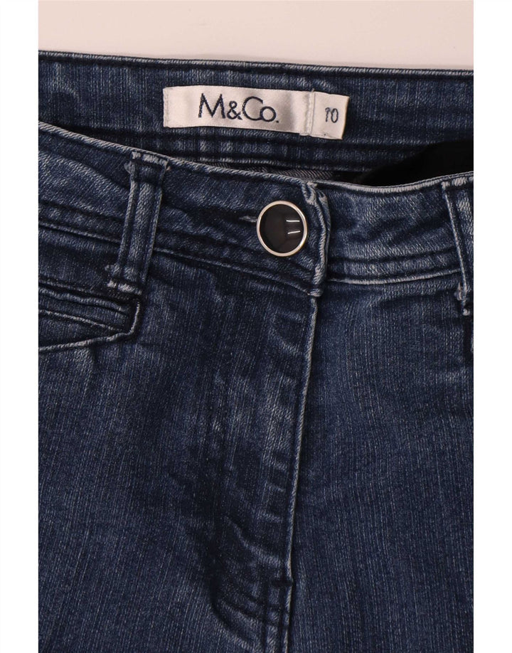 M&Co Dame Bootcut Jeans UK 10 Small W28 L28 Blue Viscose