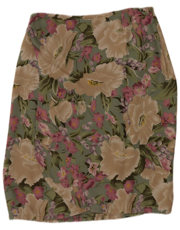 Blunauta Midi-nederdel til kvinder IT 38 XS W28 Grøn blomstersilke