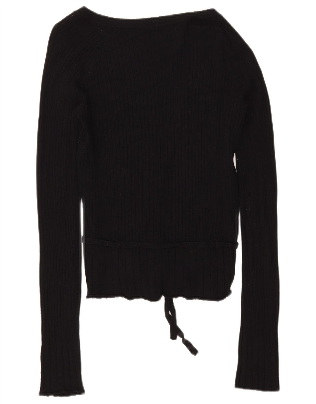 Zara Dame Top Langærmet UK 14 Large Black Rayon