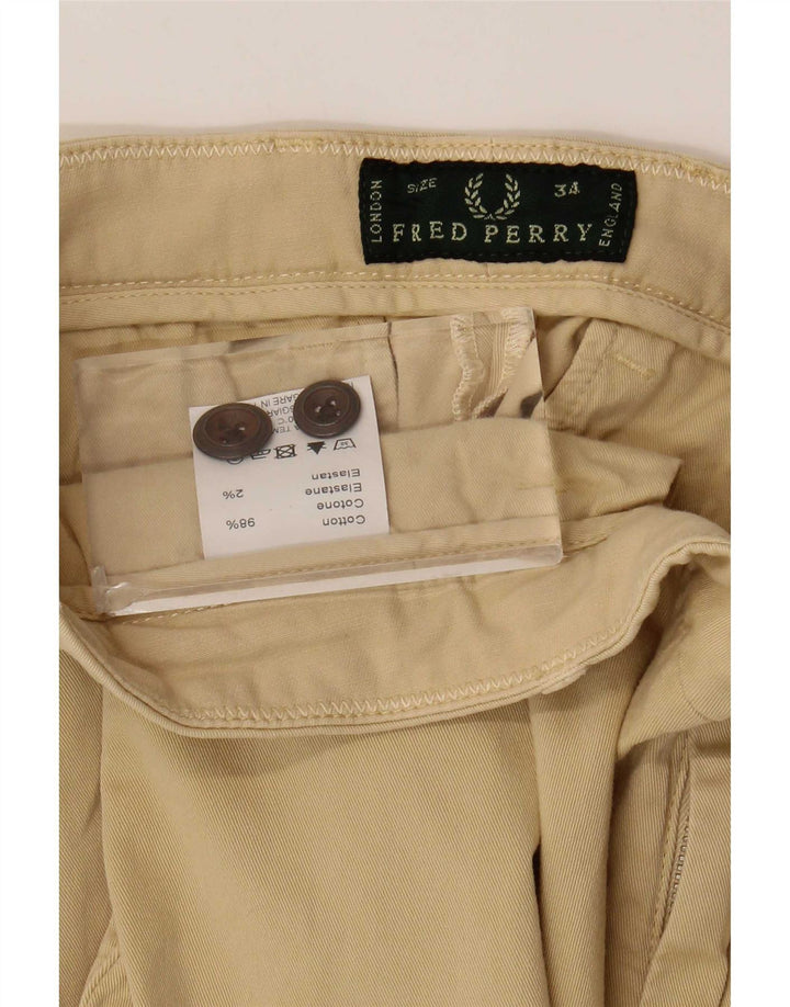 Fred Perry Herre Slim Chino Bukser W34 L30 Beige Bomuld