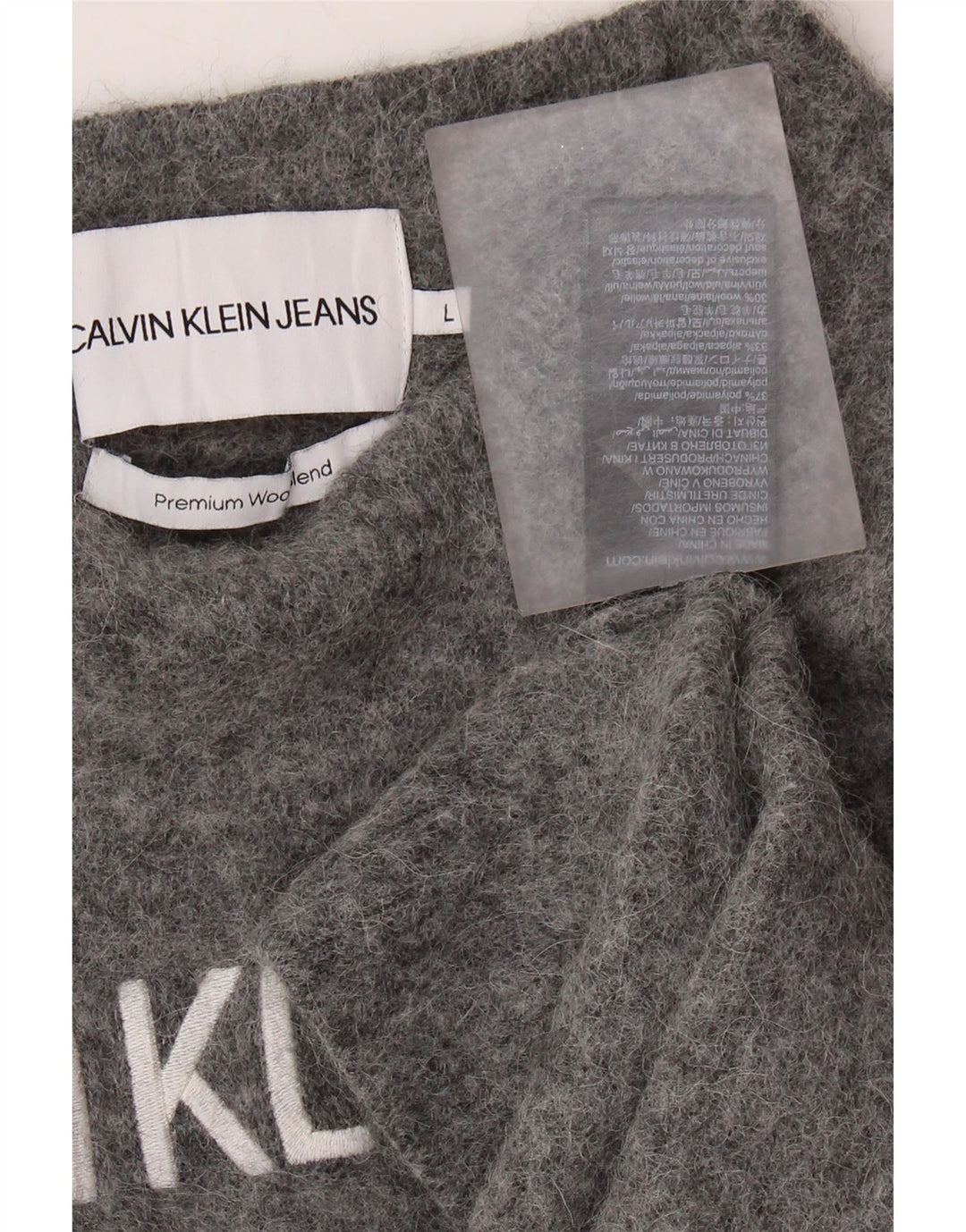 Calvin Klein piger rund hals sweater 9-10 år stor grå polyamid