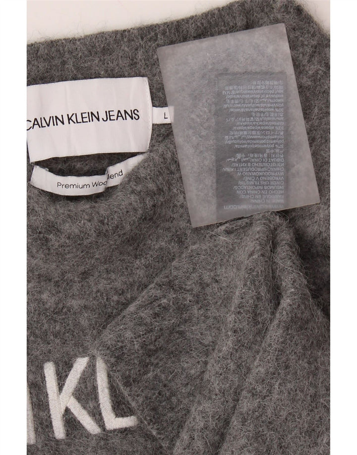 Calvin Klein piger rund hals sweater 9-10 år stor grå polyamid