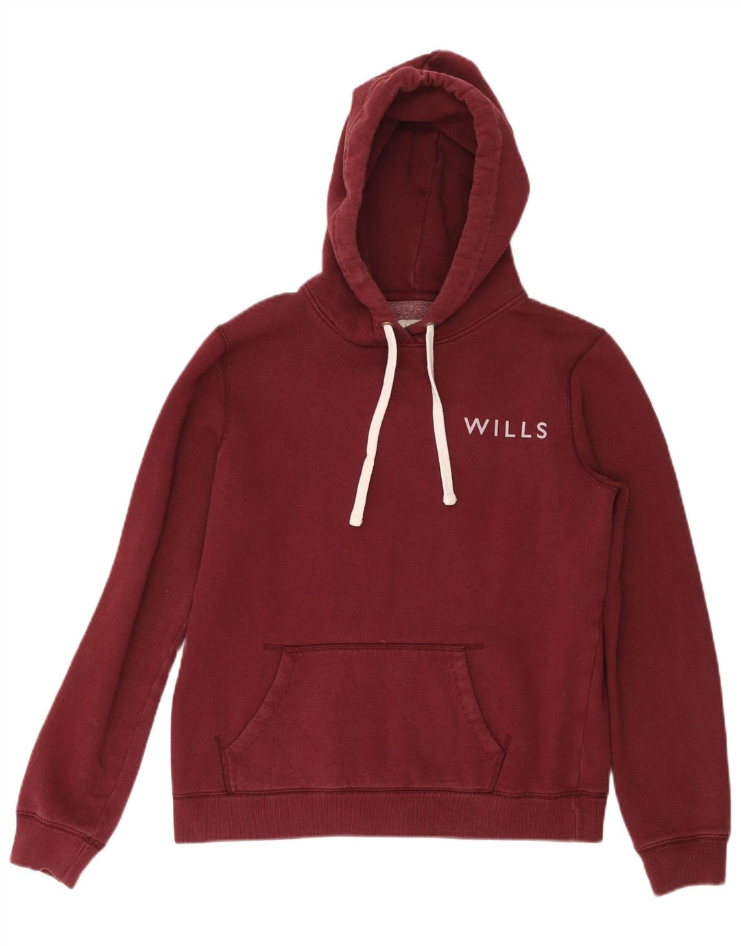 JACK WILLS Grafisk hættetrøje til kvinder UK 12 Medium Bourgogne bomuld