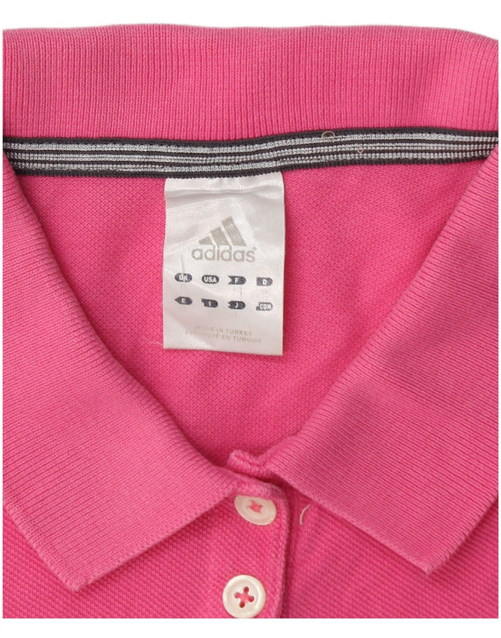 Adidas Dame Polo Shirt UK 12 Medium Pink Bomuld