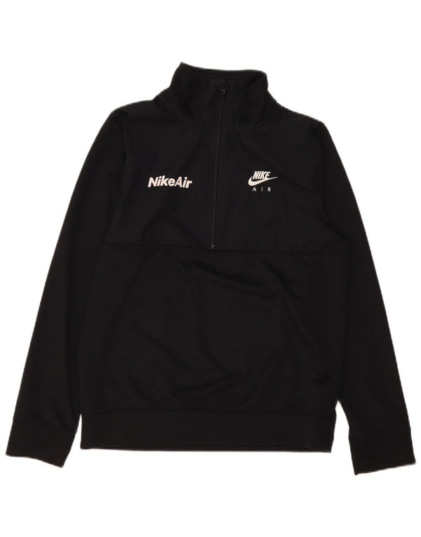 Nike Boys Standard Zip Neck Sweatshirt Jumper 13-14 år XL Sort