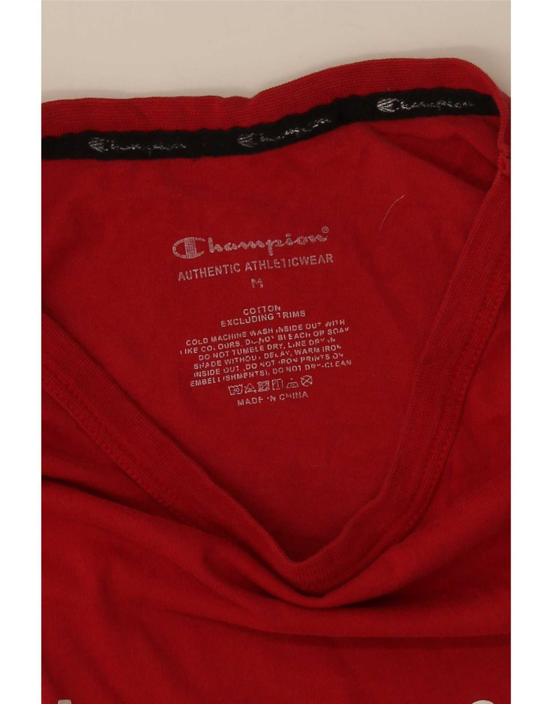 Champion Herre grafisk T-shirt Top Medium Rød Bomuld