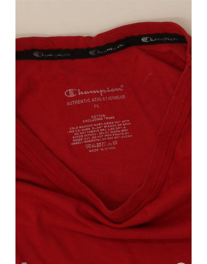 Champion Herre grafisk T-shirt Top Medium Rød Bomuld