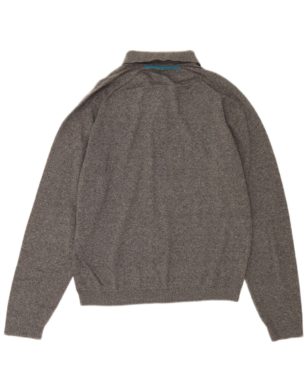 Penguin Herre Polo Neck Jumper Sweater Medium Grey Flecked Bomuld
