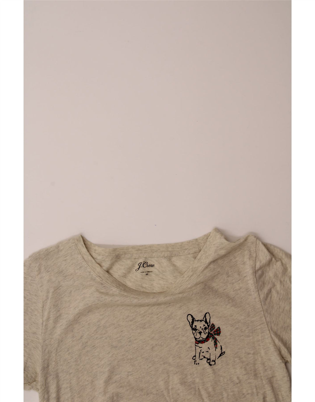 J. CREW Womens T-Shirt Top UK 12 Medium Beige Flecked Cotton Vintage J. Crew and Second-Hand J. Crew from Messina Hembry 