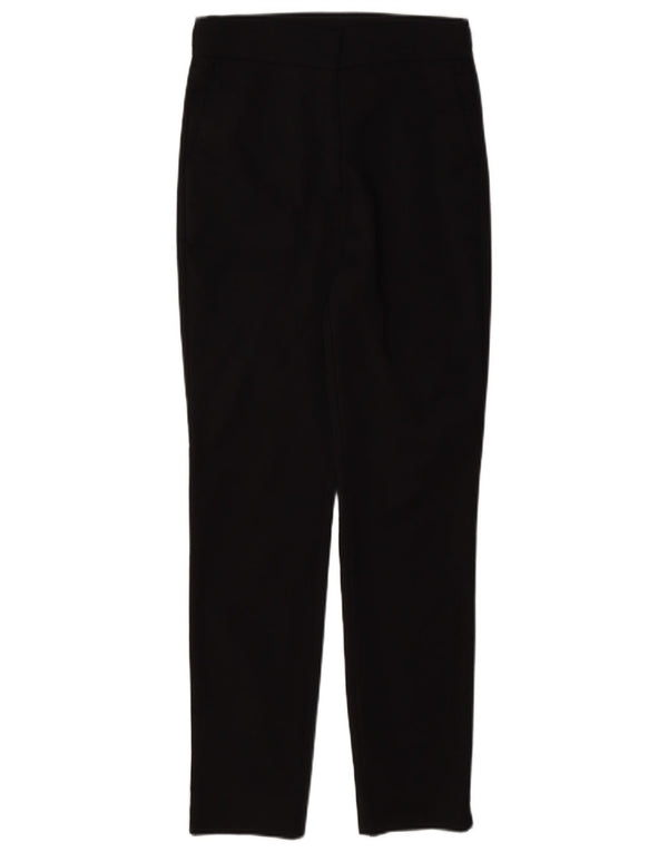 Zara Dame Slim Fit Capri Bukser Small W26 L22 Sort Bomuld