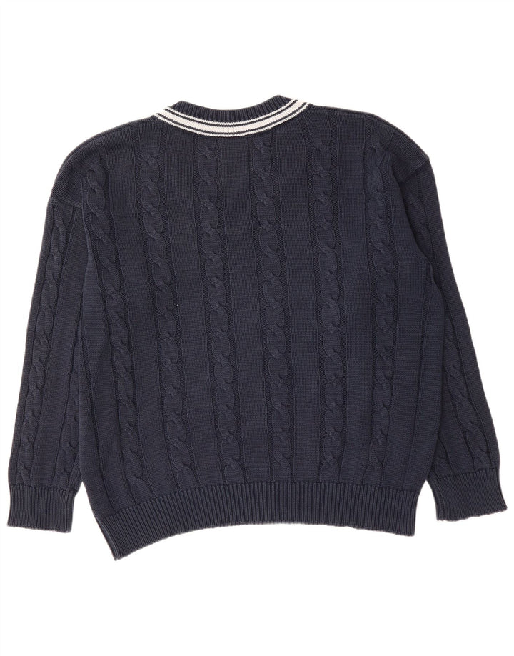 LACOSTE Herre V-hals sweater str. 6 XL Marineblå bomuld