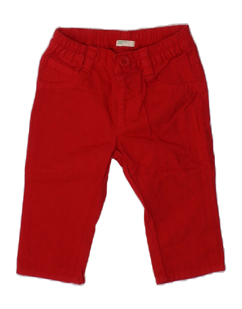 BENETTON Baby Boys Straight Casual Trousers 3-6 Months W16 L8 Red Cotton Vintage Benetton and Second-Hand Benetton from Messina Hembry 