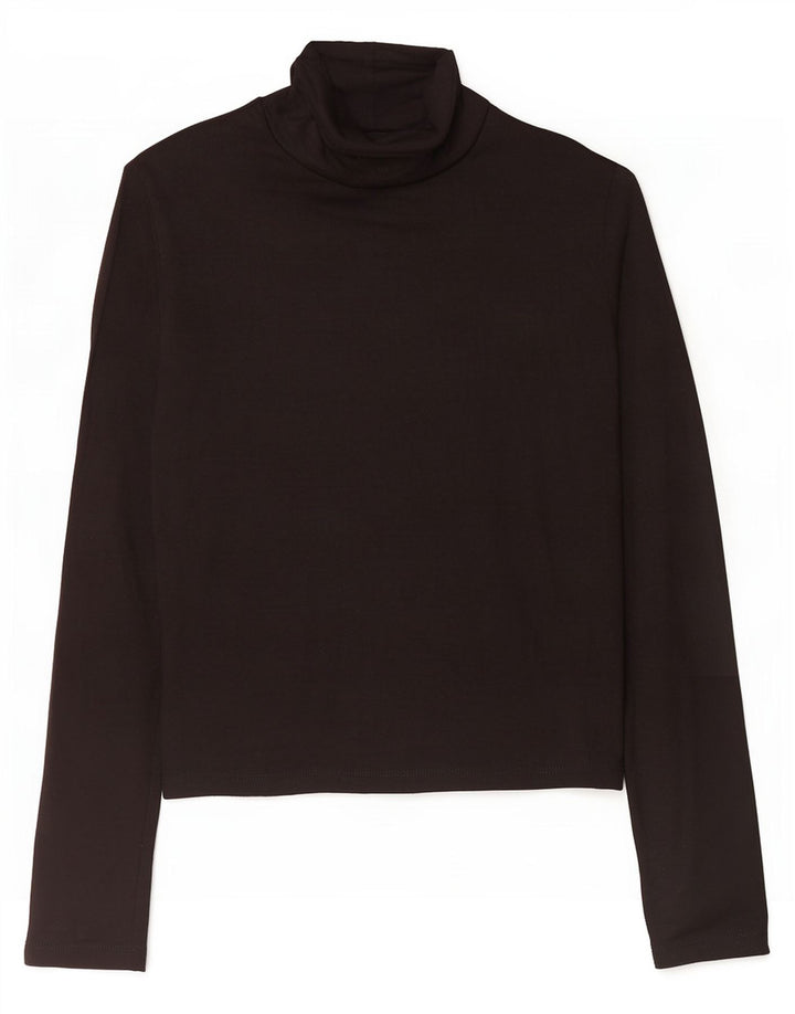 Zara Dame Top Langærmet UK 12 Medium Sort Viscose