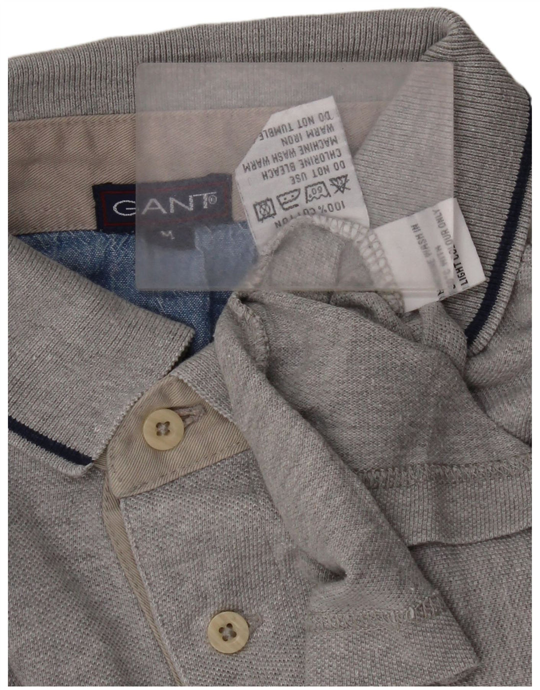 Gant herre poloshirt mellemgrå stribet bomuld