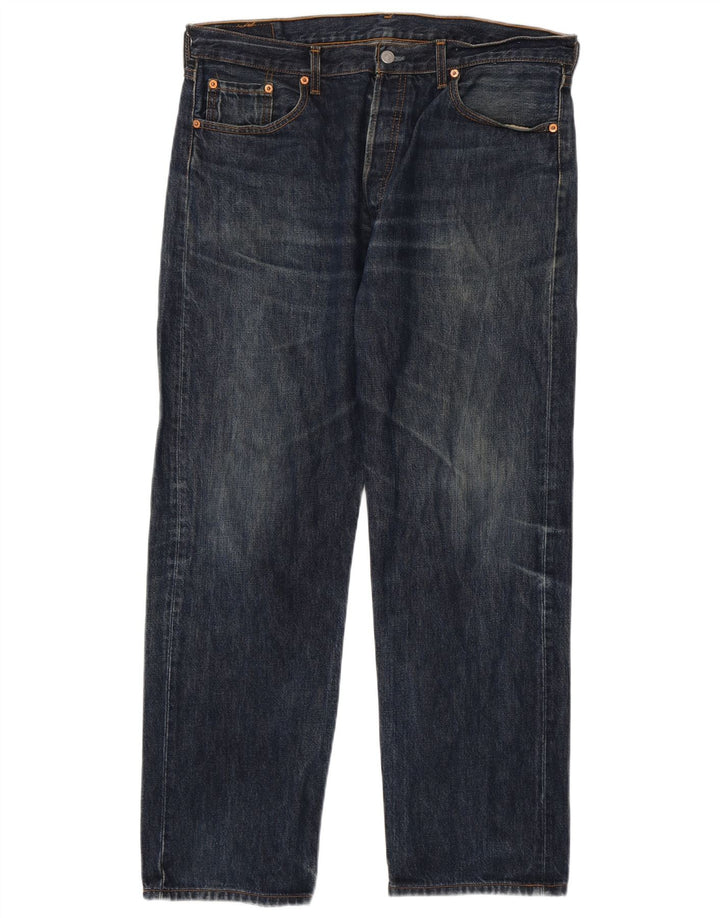 Levi's Herre 501 Straight Jeans W38 L30 Marineblå Bomuld