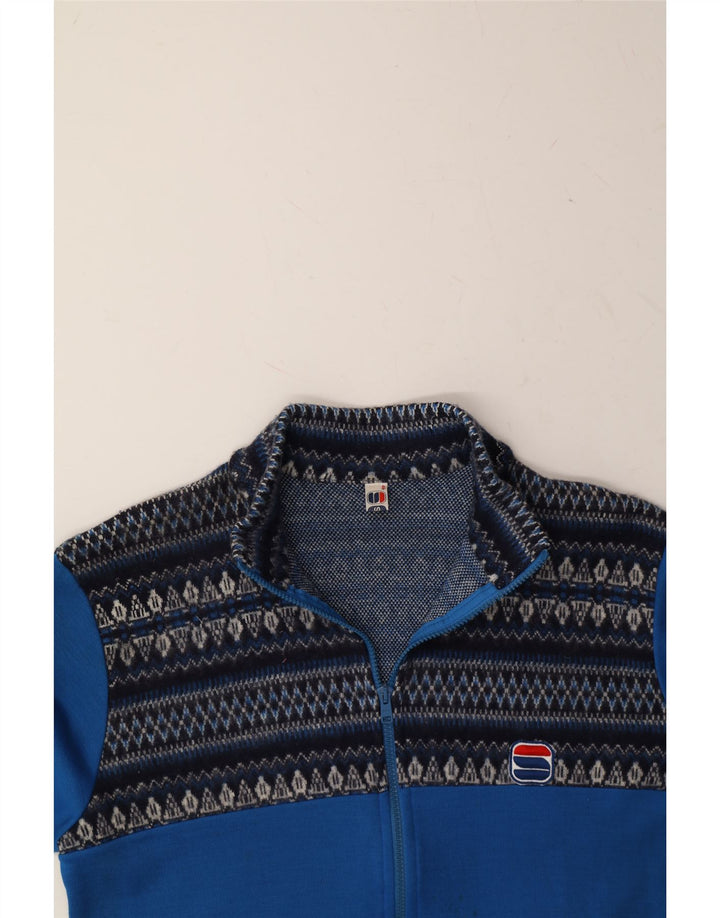 SPORTFUL Mens Tracksuit Top Jacket IT 46 Small Blue Colourblock Wool Vintage Sportful and Second-Hand Sportful from Messina Hembry 