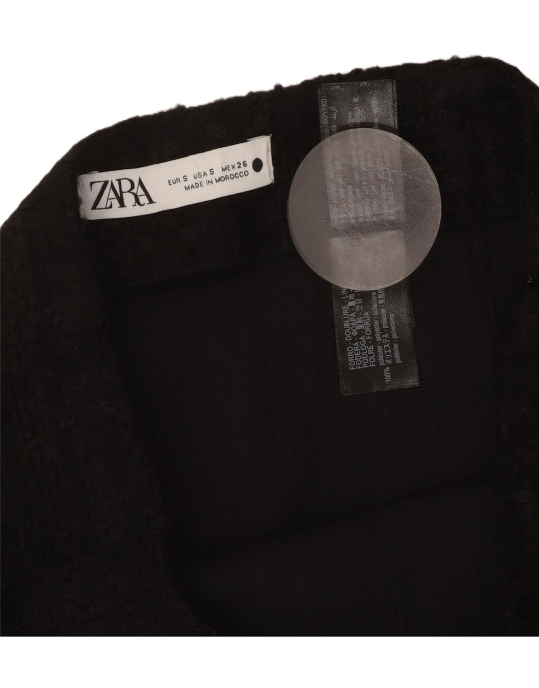 Zara Mini-nederdel til kvinder Small W26 sort ternet akryl