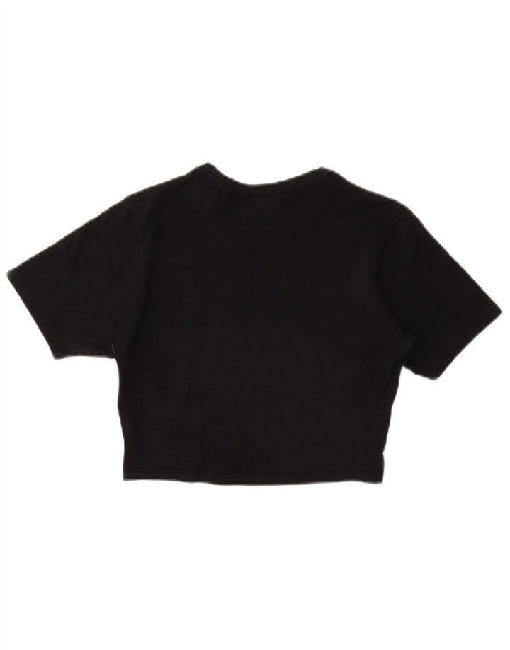 Nike Dame Crop T-Shirt Top UK 8 Lille Sort