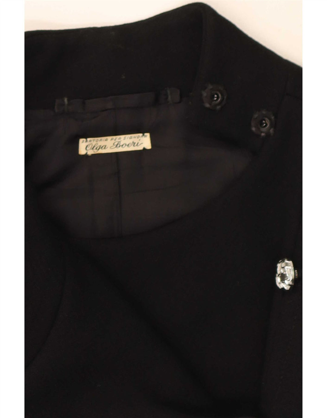 Vintage overfrakke til kvinder UK 10 Small Black
