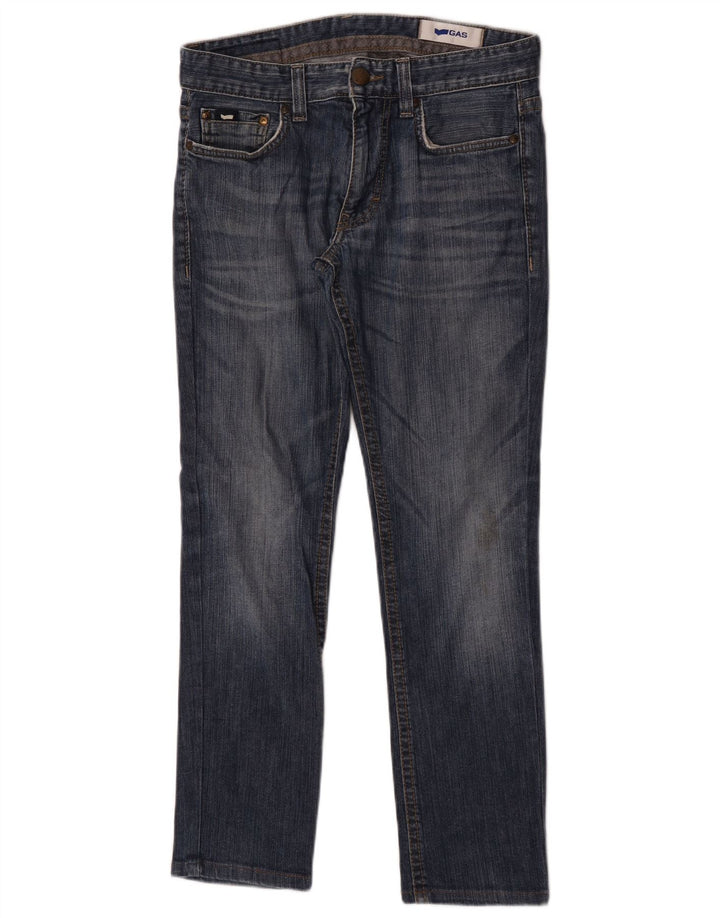 Gas Straight Jeans til mænd W31 L28 Marineblå bomuld