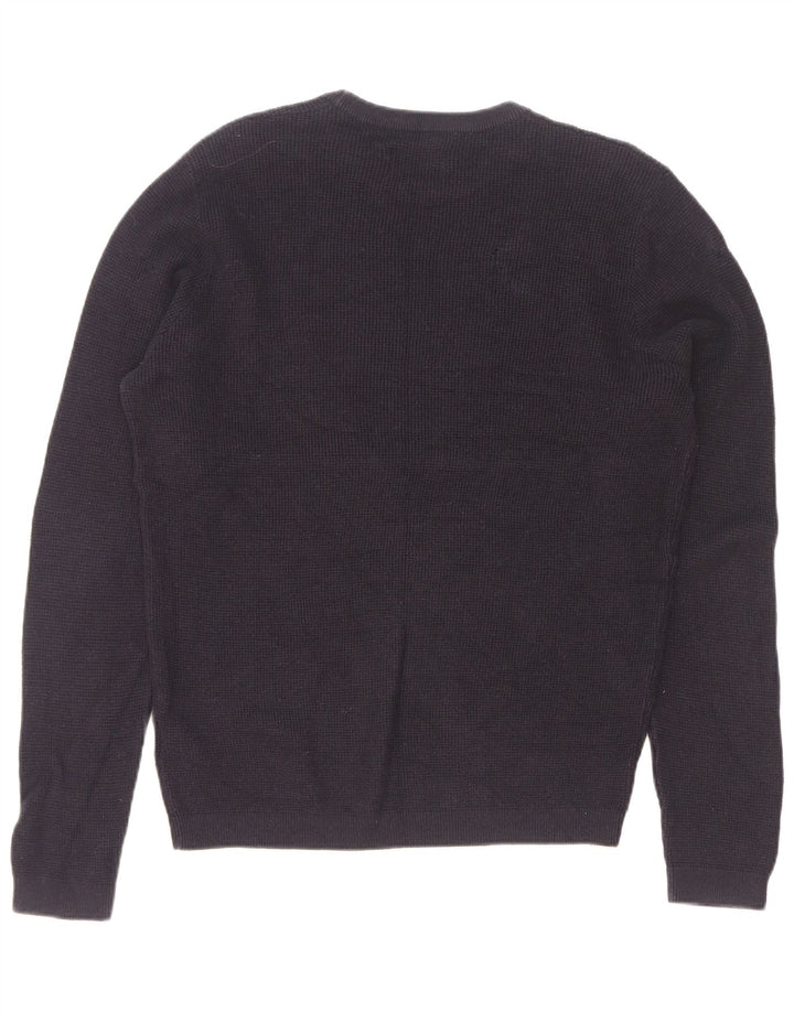 Farah Herre Crew Neck Jumper Sweater Stor Sort Bomuld